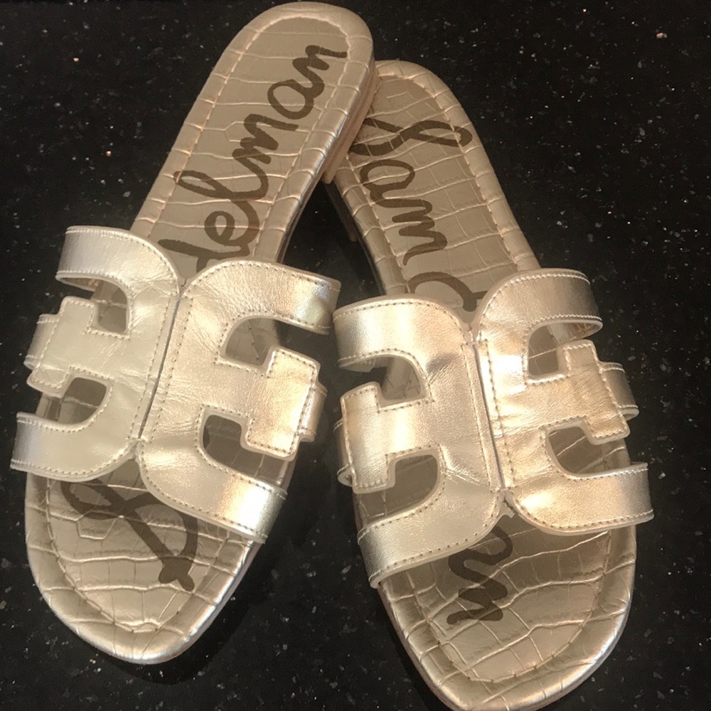 Sam Edelman Gold Bay Slide Sandal SZ 7